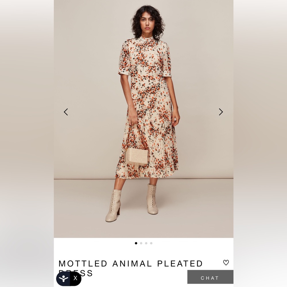 Whistles leopard print midi dress